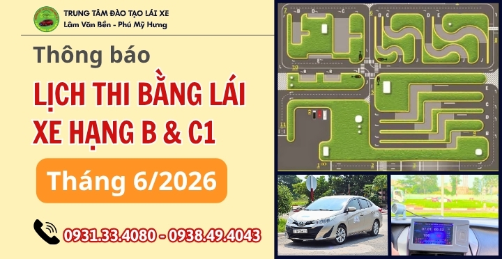 DANH SÁCH THI HẠNG B-C1 THÁNG 6/2026